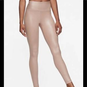 Athleta Elation, pink shimmer leggings size small